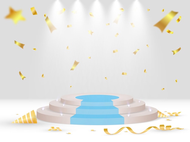 Ilustración vectorial para galardonados y ganadores Un pedestal o plataforma para honrar a los ganadores