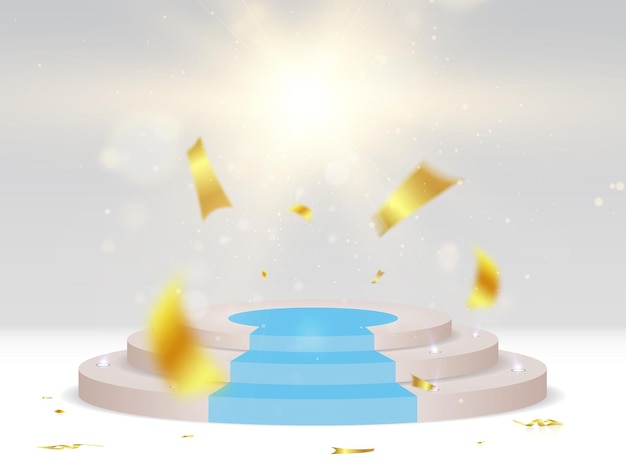 Ilustración vectorial para galardonados y ganadores Un pedestal o plataforma para honrar a los ganadores