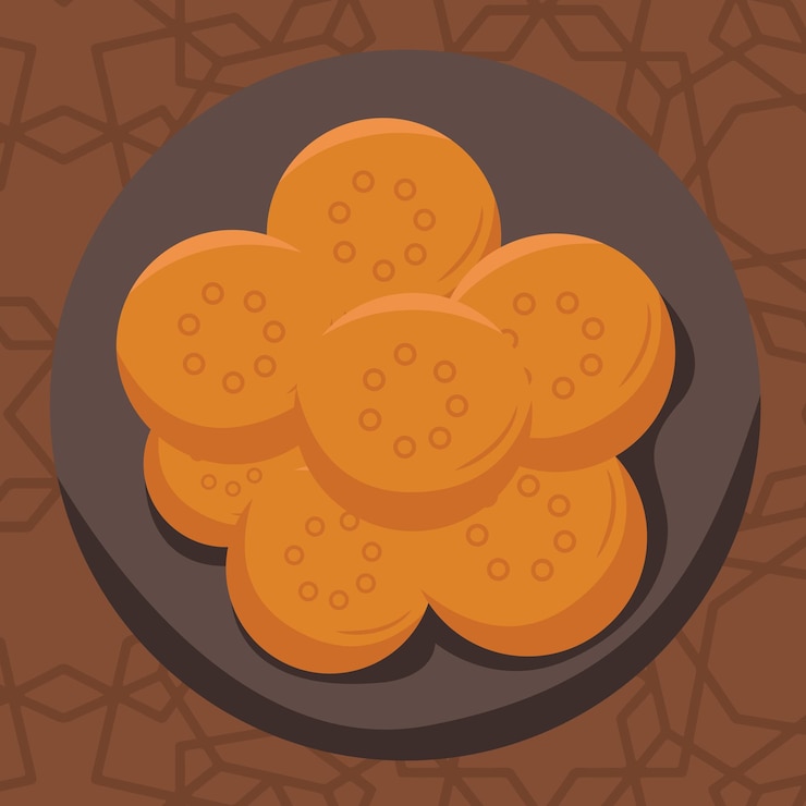 Vector ilustración vectorial de galletas y galletas bocadillo crujiente para el desayuno o la hora del té