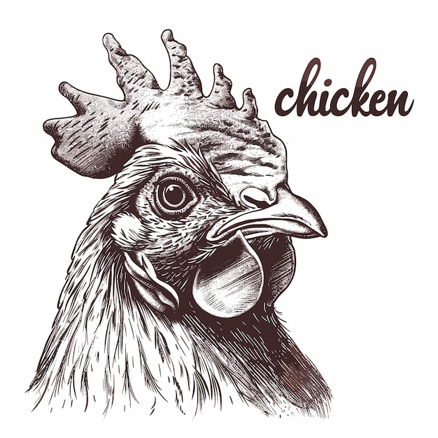 Ilustración vectorial del gallo dibujada a mano