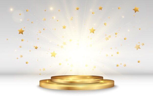 Ilustración vectorial para los ganadores de premios Pedestal o plataforma para honrar a los ganadores del premio