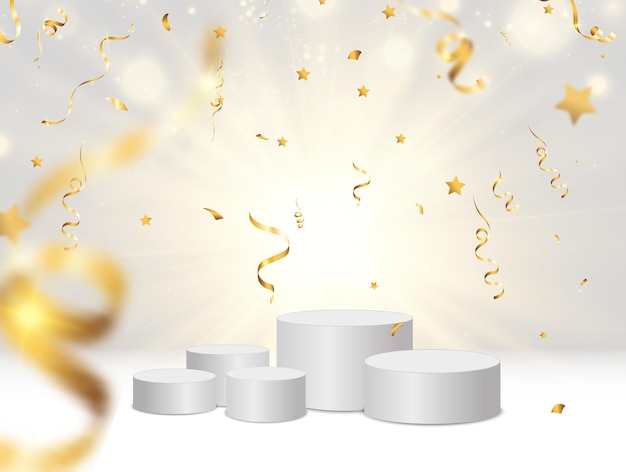 Ilustración vectorial para los ganadores de premios Pedestal o plataforma para honrar a los ganadores del premio