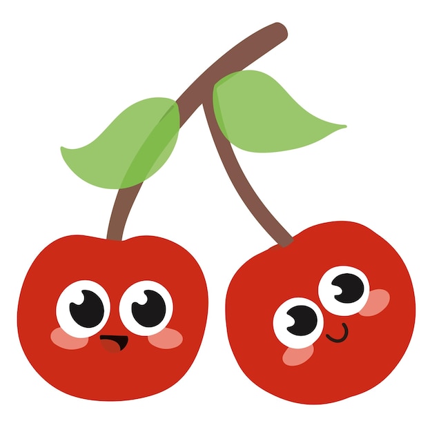 Ilustración vectorial de garabatos de cereza