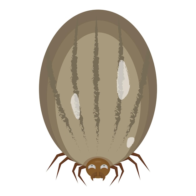 Vector ilustración vectorial de una garrapata sobre fondo blanco