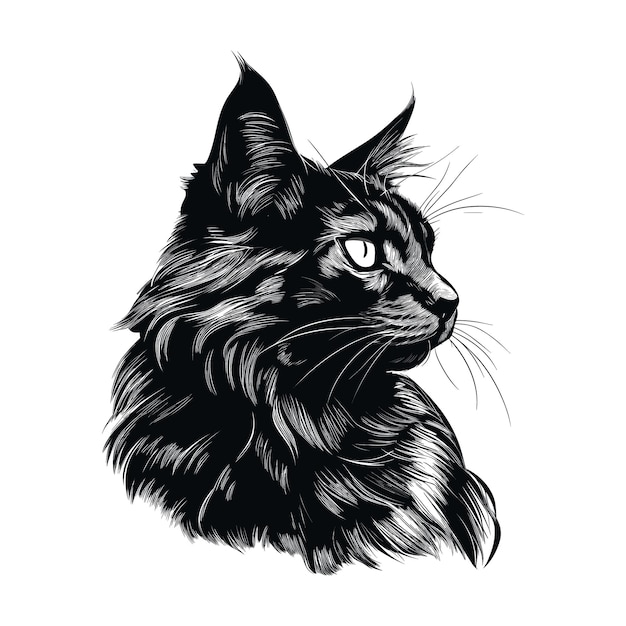 Ilustración vectorial de gato dibujada a mano