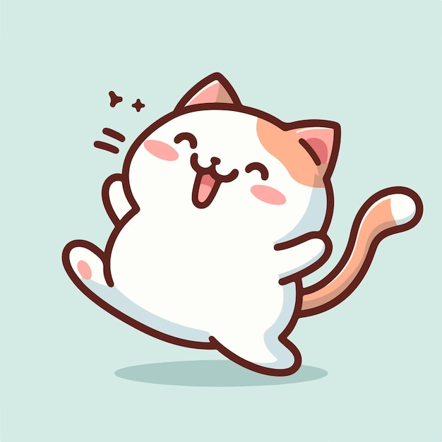 Vector ilustración vectorial de un gato feliz y lindo