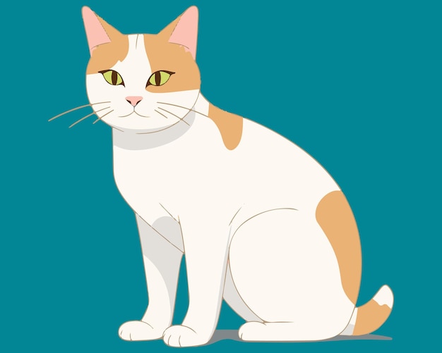 Vector ilustración vectorial de un gato japonés