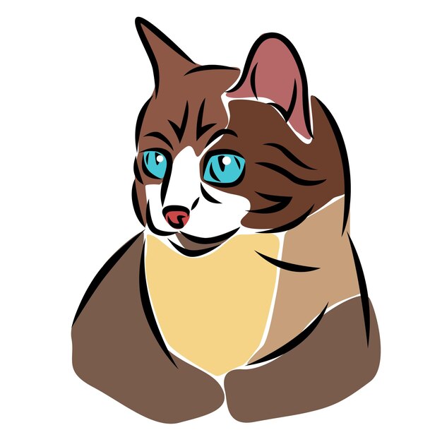 Ilustración vectorial de un gato