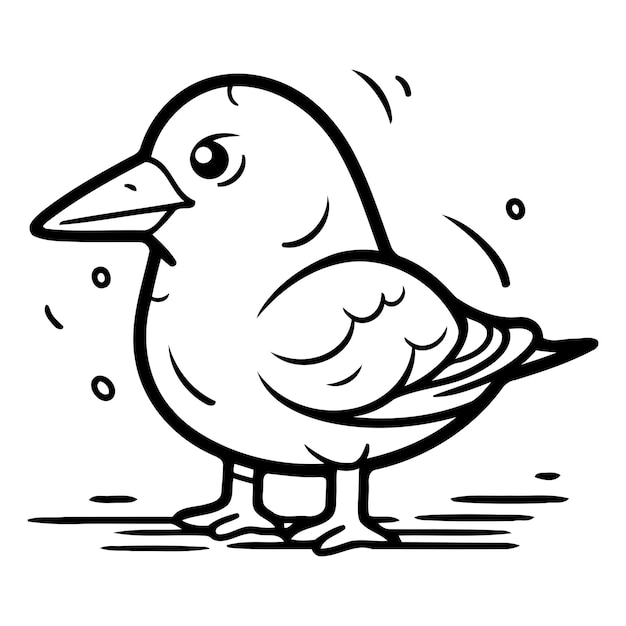 Ilustración vectorial de una gaviota de dibujos animados