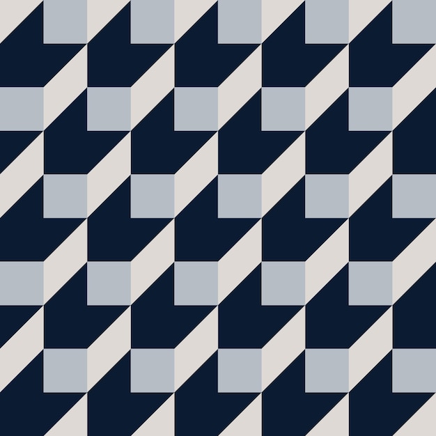 Ilustración vectorial de geometría monocromática moderna y contemporánea plana abstracta sin costuras de mediados de siglo