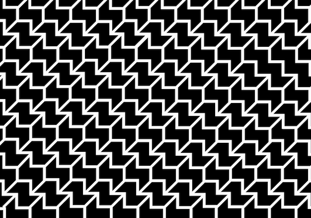 Ilustración vectorial geométrica en blanco y negro de la línea Chevron