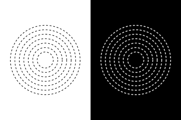 Ilustración vectorial geométrica de forma redonda de línea punteada