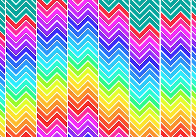 Ilustración vectorial geométrica de la línea de chevrón arco iris Chevron fondo multicolor