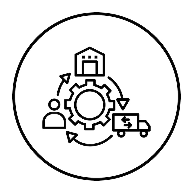 Ilustración vectorial de la gestión de la cadena de suministro