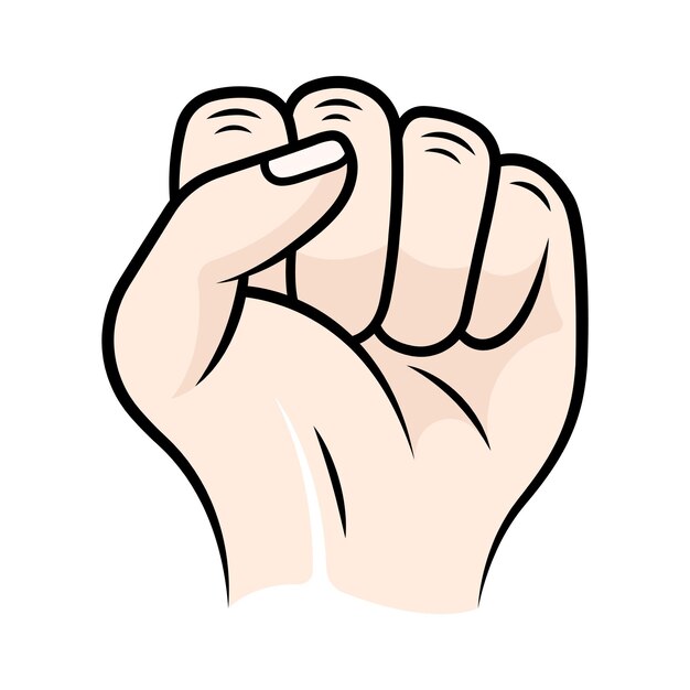 Ilustración vectorial del gesto con la mano sobre un fondo blanco