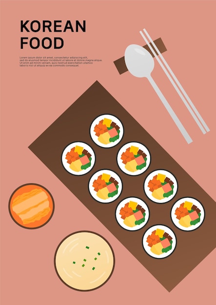 Ilustración vectorial del Gimbap coreano
