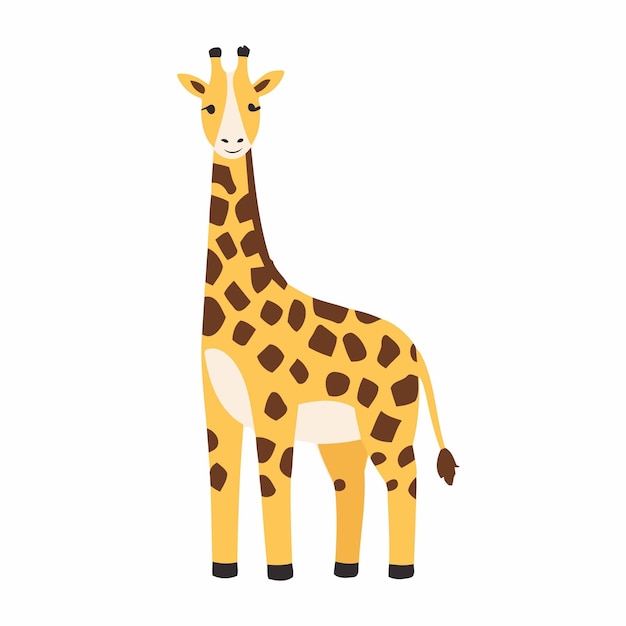 Ilustración vectorial de una girafa linda para niños