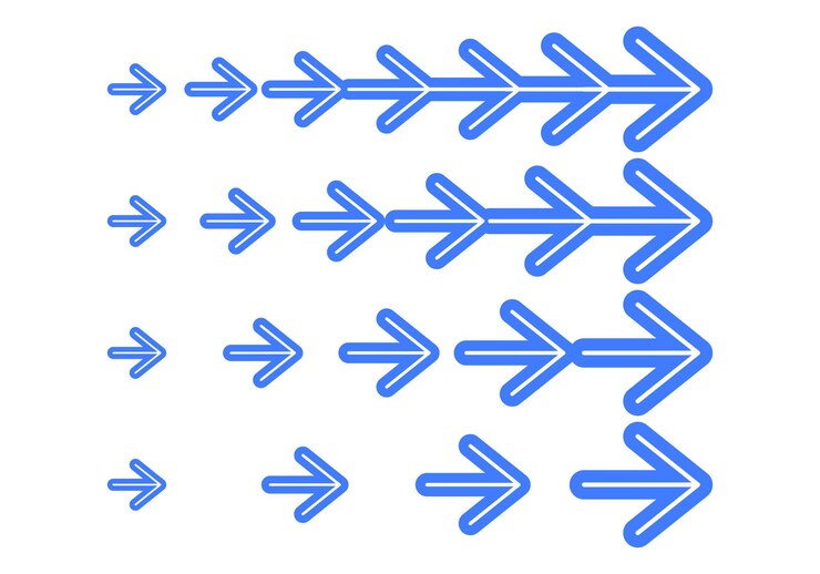 Vector ilustración vectorial de giro a la derecha con puntero de flecha azul para elementos de diseño