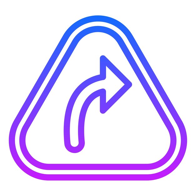 Ilustración vectorial de giro a la derecha
