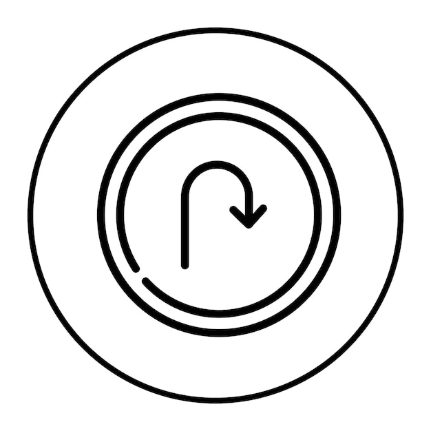 Ilustración vectorial de giro en U