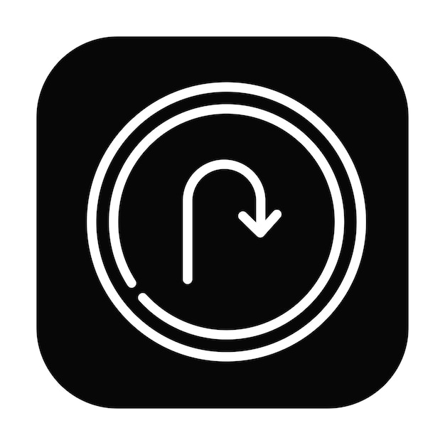 Ilustración vectorial de giro en U