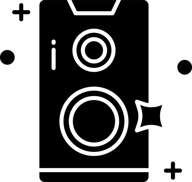 Ilustración vectorial de glifo sólido del altavoz