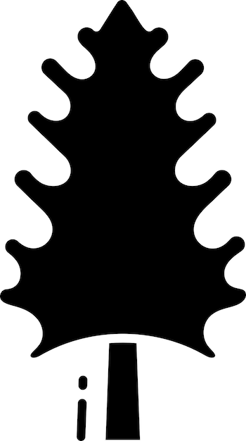 Ilustración vectorial de glifo sólido de árbol