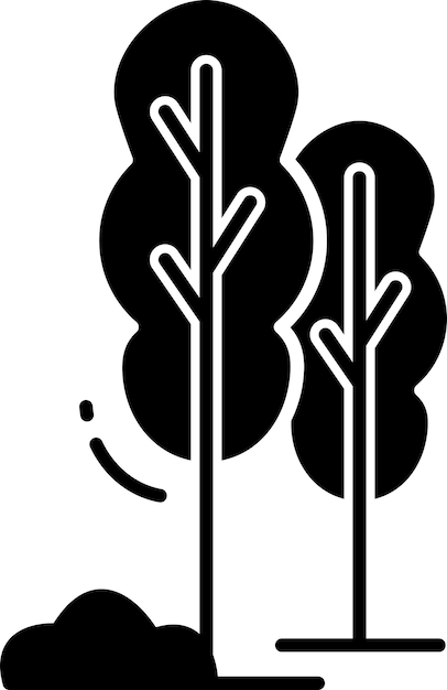 Ilustración vectorial de glifo sólido de árbol