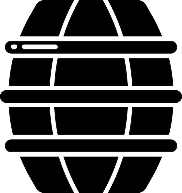 Ilustración vectorial de glifo sólido de barril