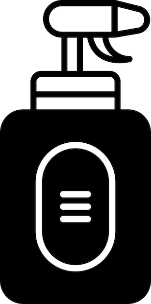 Ilustración vectorial de glifo sólido de la botella de pulverización