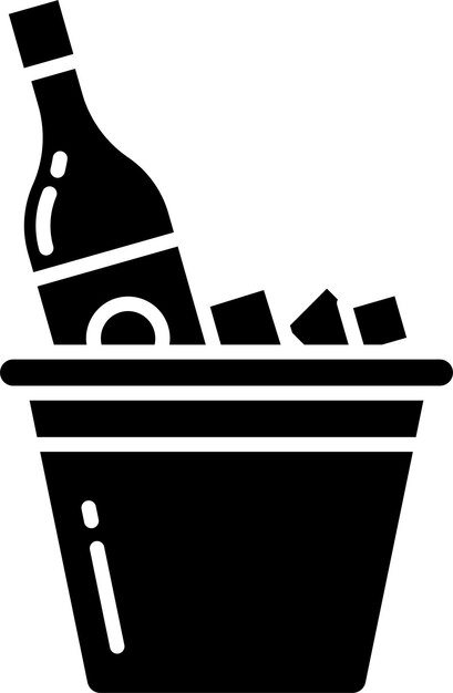 Ilustración vectorial de glifo sólido de la caja de cerveza