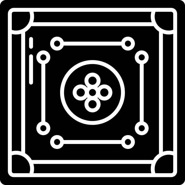 Ilustración vectorial de glifo sólido de Carrom