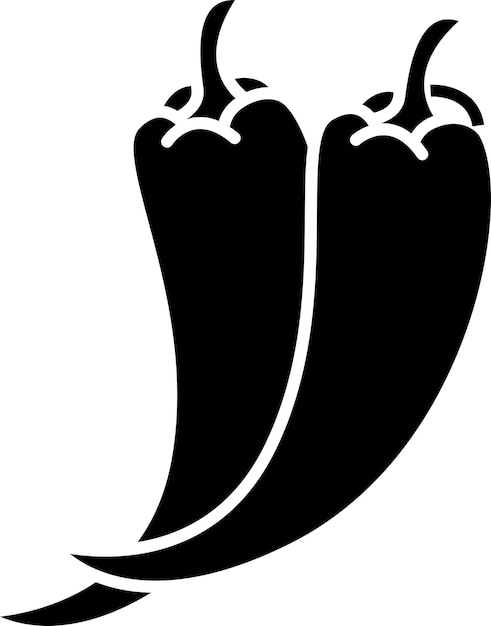 Ilustración vectorial de glifo sólido de chile rojo