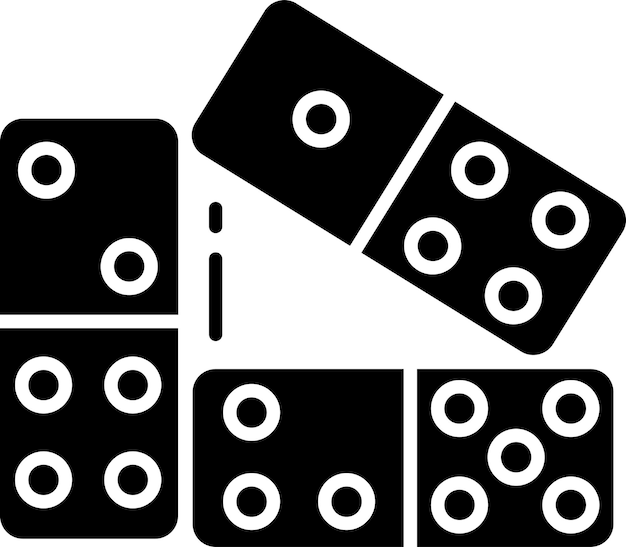 Ilustración vectorial de glifo sólido de Domino