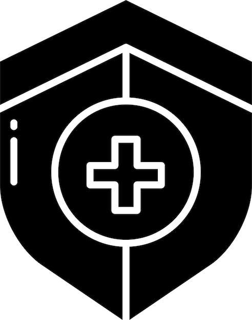 Ilustración vectorial de glifo sólido de escudo