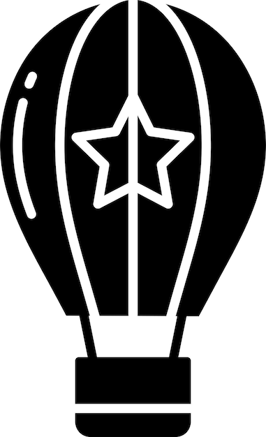 Ilustración vectorial de glifo sólido de globo