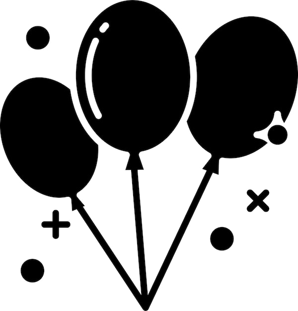 Ilustración vectorial de glifo sólido de globo