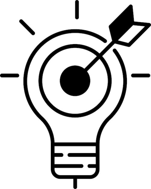 Ilustración vectorial de glifo sólido de idea creativa