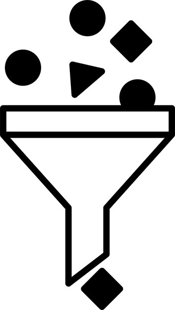 Ilustración vectorial de glifo sólido con información de filtro