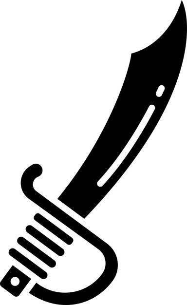 Ilustración vectorial de glifo sólido de machete