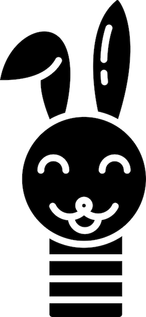 Ilustración vectorial de glifo sólido de marioneta de mano