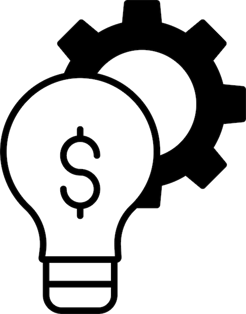 Ilustración vectorial de glifo sólido de optimización de ideas