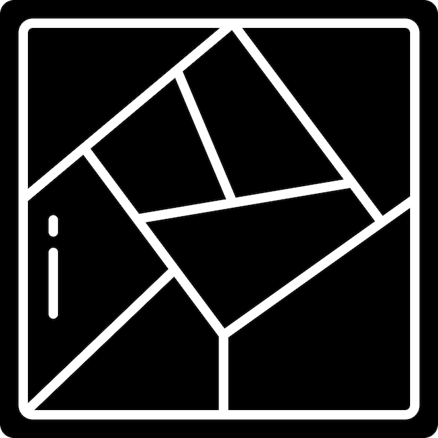 Ilustración vectorial de glifo sólido de Tangram