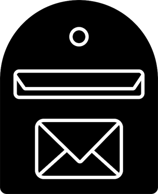 Ilustración vectorial de glifo sólido de texto de correo