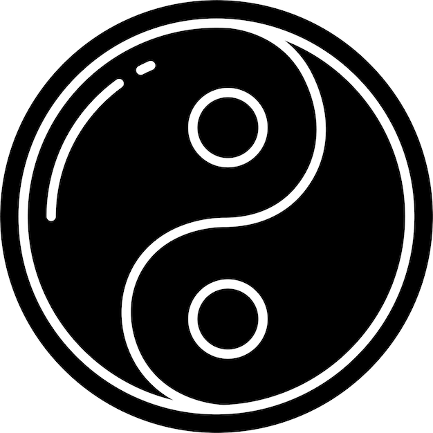 Ilustración vectorial de glifo sólido de Ying