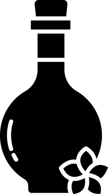 Ilustración vectorial de glifos sólidos de aceite de masaje