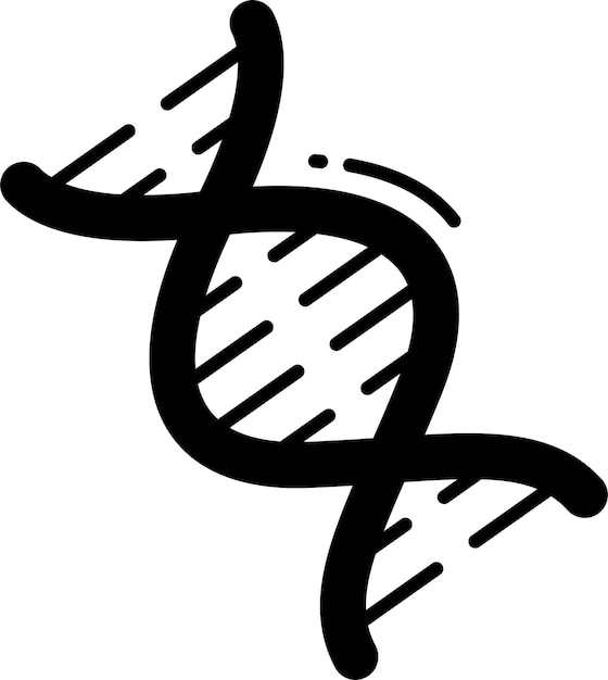 Ilustración vectorial de glifos sólidos de ADN