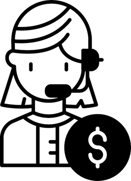 Ilustración vectorial de glifos sólidos de apoyo técnico