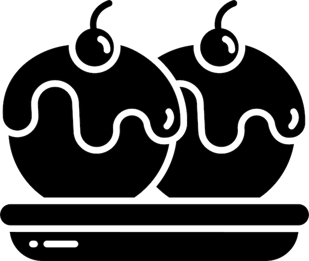 Ilustración vectorial de glifos sólidos de Apple Cakesolid