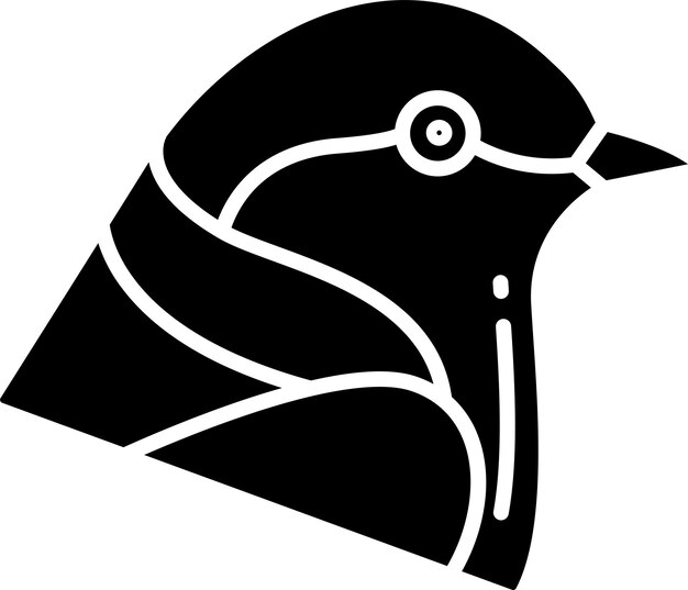Ilustración vectorial de glifos sólidos de las aves de la golondrina